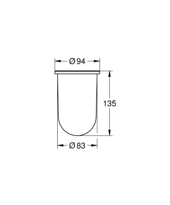 Grohe Essentials Tuvalet fırçası için yedek cam - 40393000 - 2
