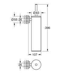 Grohe Essentials Tuvalet fırçası seti - 40696AL0 - 2