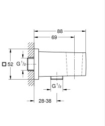 Grohe Euphoria Cube Askılı Duş Çıkış Dirseği, Brushed Hard Graphite - 26370AL0 - 2