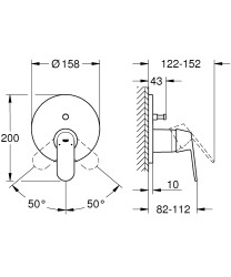 Grohe Eurocosmo Ankastre Banyo/Duş Bataryası - 24045000 - 2