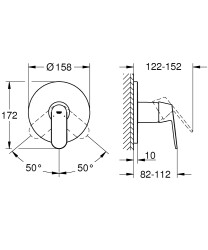 Grohe Eurocosmo Ankastre duş bataryası - 24044000 - 2