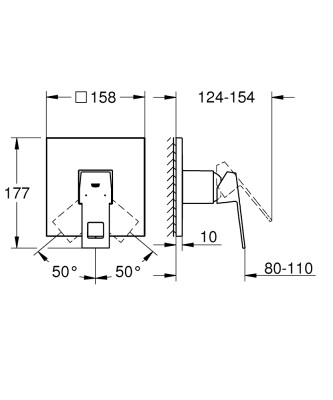 Grohe Eurocube Ankastre duş bataryası - 24061DC0 - 2