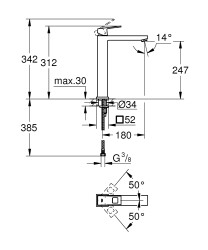 Grohe Eurocube Tek kumandalı lavabo bataryası
XL-Boyut - 23406AL0 - 2
