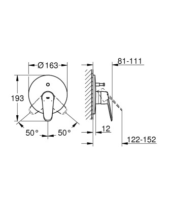 Grohe Eurodisc Cosmopolitan Ankastre Banyo Bataryası - 19548002 - 2