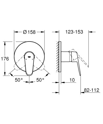 Grohe Eurodisc Cosmopolitan Ankastre duş bataryası - 24055002 - 2