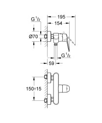 Grohe Eurodisc Cosmopolitan Tek kumandalı duş bataryası - 33569002 - 2