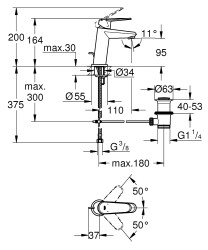 Grohe Eurodisc Cosmopolitan Tek kumandalı lavabo bataryası
S-Boyut - 23049002 - 2