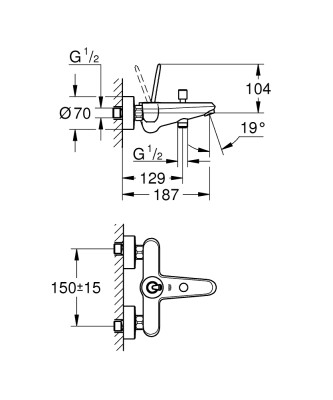 Grohe Eurodisc Joy Banyo Bataryası - 23431000 - 2