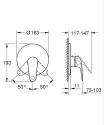Grohe EuroEco Ankastre Duş Bataryası - 32742001 - 2