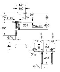 Grohe Euroeco Cosmopolitan E Powerbox - 36384000 - 2