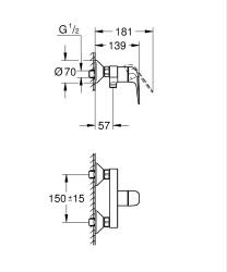 Grohe EuroEco Duş Bataryası - 32740001 - 2