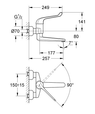 Grohe Euroeco Special Sequential Tek kumandalı lavabo bataryası - 32793000 - 2