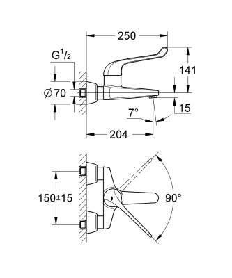 Grohe Euroeco Special Sequential Tek kumandalı lavabo bataryası - 32795000 - 2