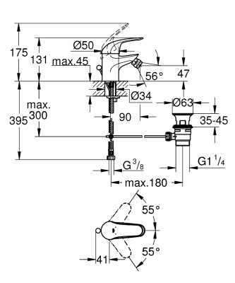 Grohe Euroeco Tek kumandalı bide bataryası
S-Boyut - 23263000 - 2