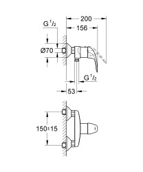 Grohe Euroeco Tek kumandalı duş bataryası - 32740000 - 2