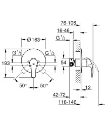 Grohe Eurosmart 2015 OHM set conc. shower - 33556002 - 2