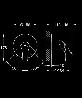 Grohe Eurosmart Ankastre duş bataryası - 24042003 - 2