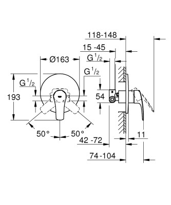 Grohe Eurosmart Ankastre Duş Bataryası - 33556003 - 2