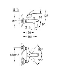 Grohe Eurosmart Banyo Bataryası - 33300002 - 2