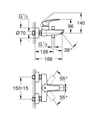 Grohe Eurosmart Banyo Bataryası - 33300003 - 2