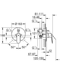 Grohe Eurosmart Cosmopolitan Ankastre Banyo Bataryası - 32879000 - 2