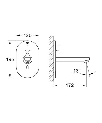 Grohe Eurosmart Cosmopolitan E Duvardan Fotoselli Lavabo Bataryası Elektrikli - 36315000 - 2