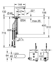 Grohe Eurosmart Cosmopolitan E Powerbox - 36386001 - 2