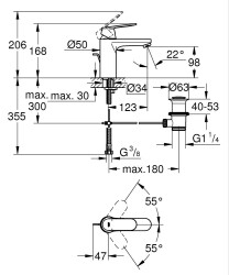 Grohe Eurosmart Cosmopolitan Lavabo Bataryası M-Boyut - 23325000 - 2