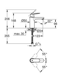 Grohe Eurosmart Cosmopolitan Lavabo Bataryası M-Boyut - 23327000 - 2