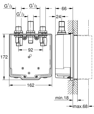 Grohe Eurosmart Cosmopolitan T Ankastre montaj kutusu - 36322001 - 2