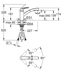 Grohe Eurosmart Eviye Bataryası Mat Siyah - 303052431 - 2