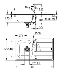 Grohe Eurosmart Eviye ve batarya seti - 31565SD1 - 2