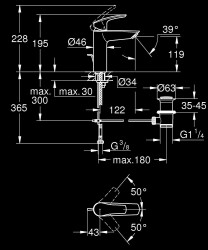 Grohe Eurosmart Lavabo Bataryası Mat Siyah - 233222433 - 2