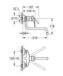 Grohe Eurosmart Tek kumandalı eviye bataryası - 32224003 - 2