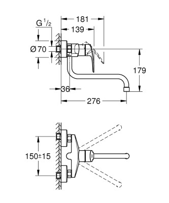 Grohe Eurosmart Tek kumandalı eviye bataryası - 32224003 - 2