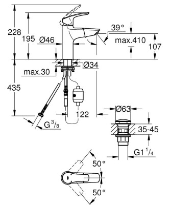 Grohe Eurosmart Tek Kumandalı Lavabo Bataryası M-Boyut - 23976003 - 2
