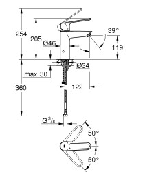 Grohe Eurosmart Tek kumandalı lavabo bataryası
M-Boyut - 23987003 - 2