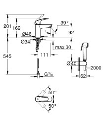 Grohe Eurosmart Tek kumandalı lavabo bataryası
S-Boyut - 23124003 - 2