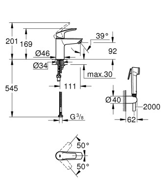 Grohe Eurosmart Tek kumandalı lavabo bataryası
S-Boyut - 23124003 - 2