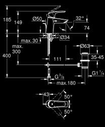Grohe Eurosmart Tek Kumandalı Lavabo Bataryası S-Boyut - 23965003 - 2