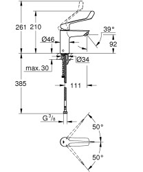 Grohe Eurosmart Tek kumandalı lavabo bataryası
S-Boyut - 23984003 - 2