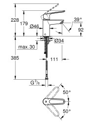 Grohe Eurosmart Tek kumandalı lavabo bataryası
S-Boyut - 23986003 - 2