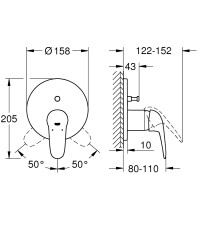 Grohe Eurostyle Ankastre banyo/duş bataryası - 24047003 - 2