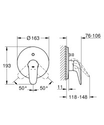 Grohe Eurostyle Ankastre banyo/duş bataryası - 29099003 - 2