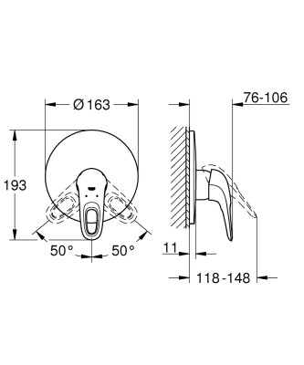 Grohe Eurostyle Ankastre duş bataryası - 19507003 - 2