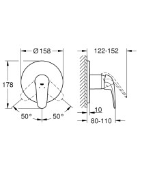 Grohe Eurostyle Ankastre duş bataryası - 24046003 - 2