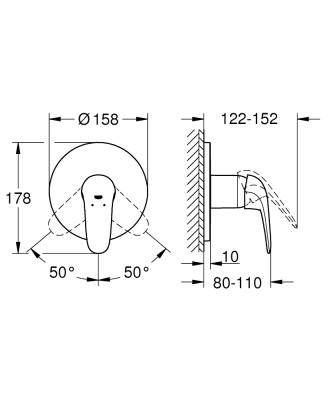 Grohe Eurostyle Ankastre duş bataryası - 24046003 - 2