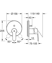 Grohe Eurostyle Cosmopolitan Ankastre banyo/duş bataryası - 24052002 - 2