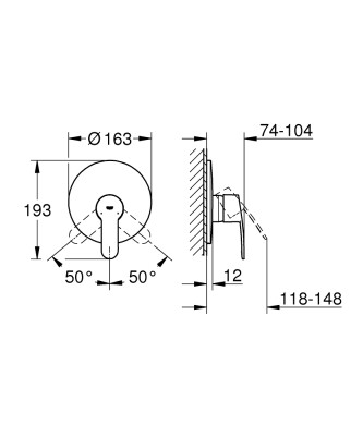 Grohe Eurostyle Cosmopolitan Ankastre Duş Bataryası - 19507002 - 2