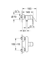 Grohe Eurostyle Cosmopolitan Duş Bataryası - 33590002 - 2